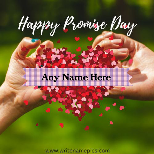 Happy promise day wishes card with name edit