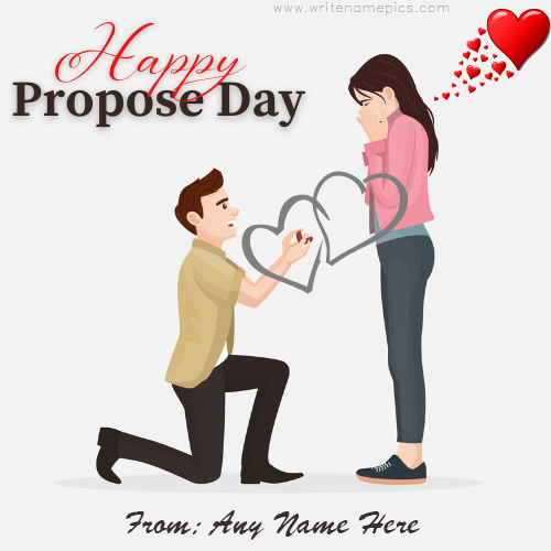 Happy propose day wish card with name editor