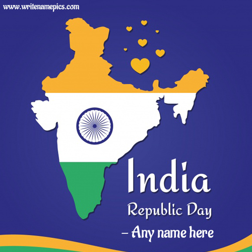 Independence day greeting card with name pic