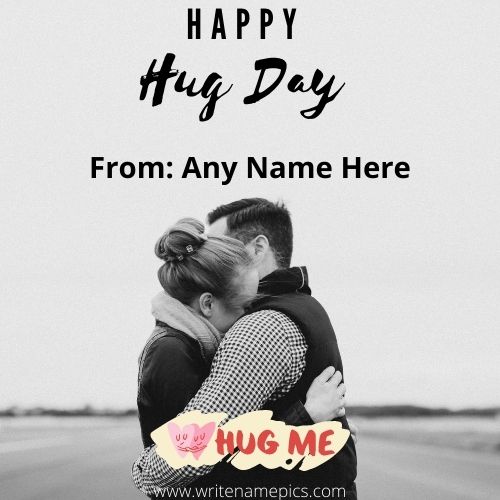 Latest Happy Hug Day Card With Name Edit