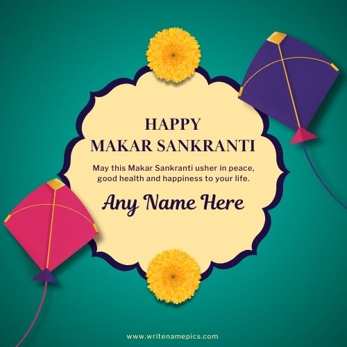 Makar Sankranti 2026 Wishes Card With Name Free Online Editor