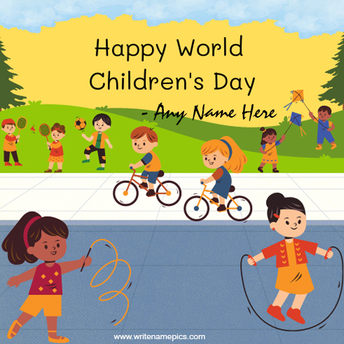 Make Beautiful Happy Childrens Day wishes Card with Name edit online
