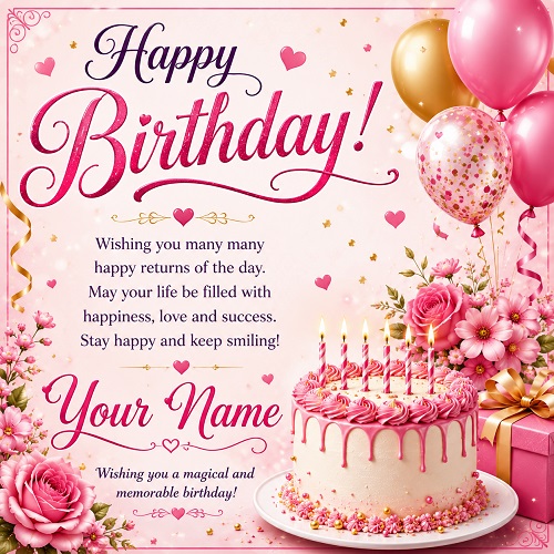 Make Birthday Cake With Name Edit Online Custom Birthday Cake Free