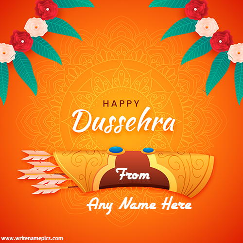 Make Happy Dussehra 2023 Wishe card with name pic