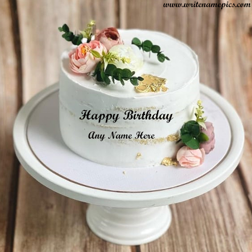 Make a unique Happy birthday white forest cake with name