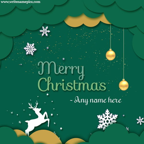 Merry Christmas 2020 wishes card with Name pic