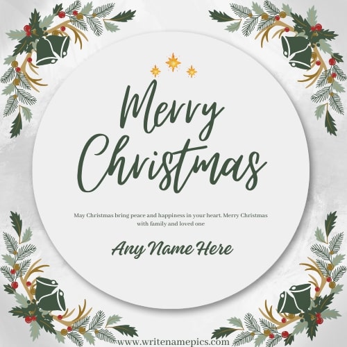 Merry Christmas 2023 greeting card with name edit