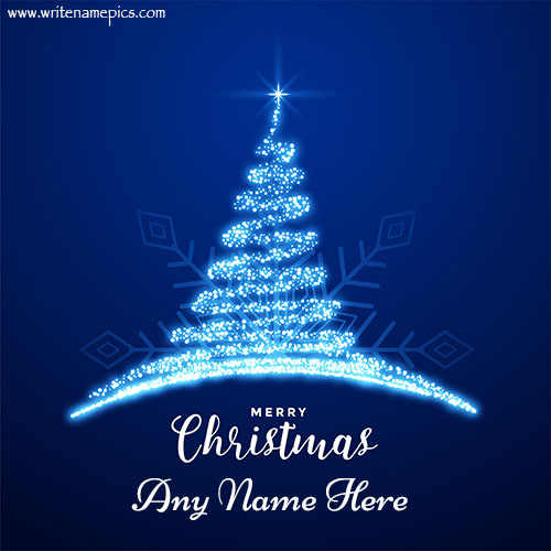 Merry Christmas beautiful light card with name