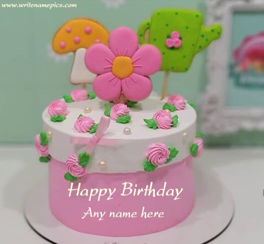 Online Happy Birthday wishes cake with Name