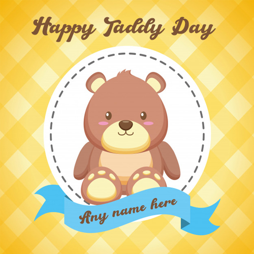 Online Happy Teddy Day Card with name For Free