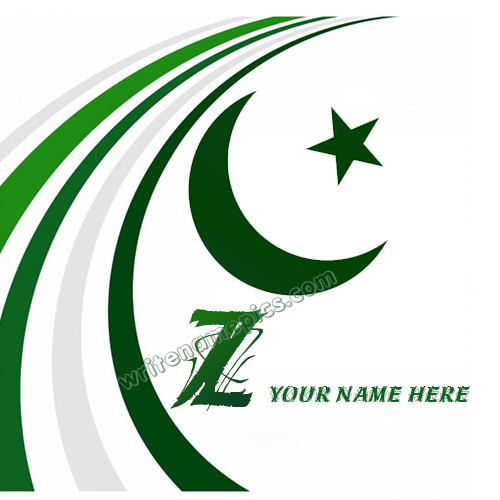 Pakistan Flag with Z Alphabet name Whatsapp Dp