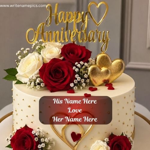Personalized Anniversary Cake with Name Online Free