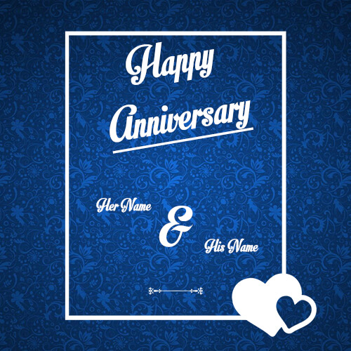 Print His And Her Name Anniversary Greeting Card