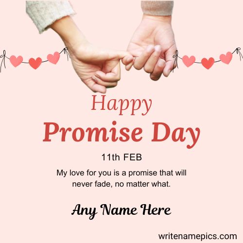 Promise Day Card with Name Free Personalized Greeting Online