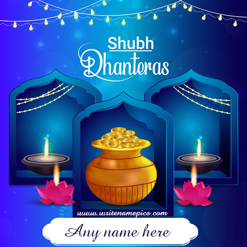 Shubh Dhanteras Greeting Card With Name Edit