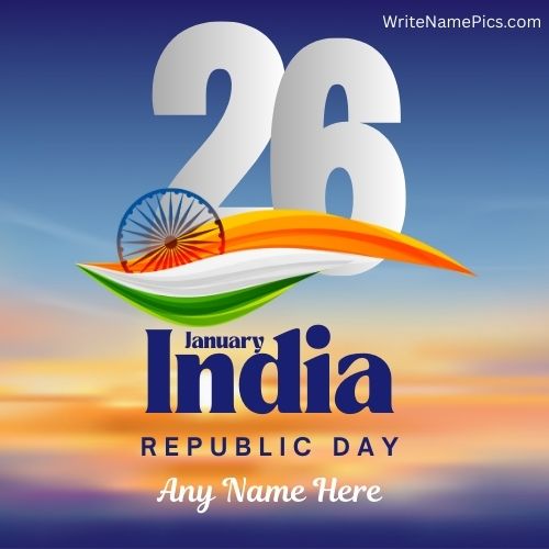 Warm Republic Day Wishes 26 January 2026 Free Name Cards