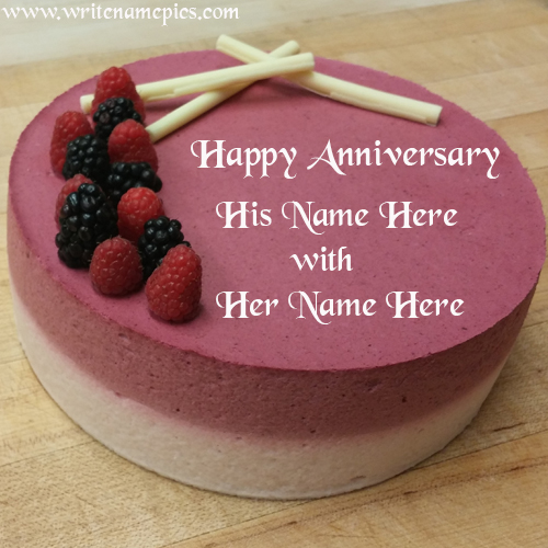 Wedding anniversary cake with name image