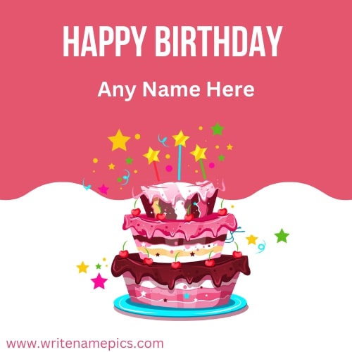 Wishing you many many returns of the day and happy birthday cake with name on it