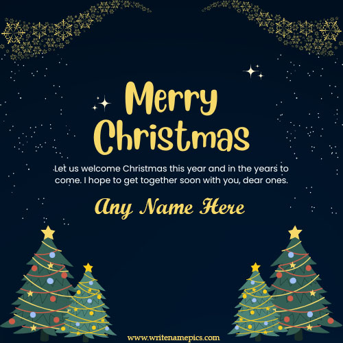 Wonderful Merry Christmas Greeting Card with Your Name
