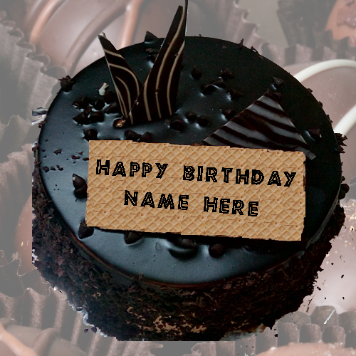 Write Name On Happy Birthday Chocolate Cake