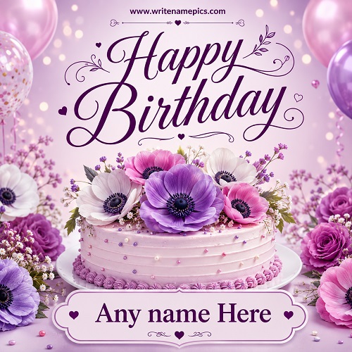 Write Name on Happy Birthday Card Online Free Download