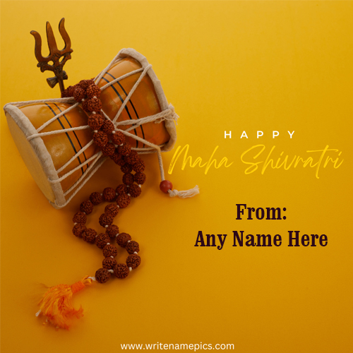 Write a Name on Happy Maha Shivratri Card