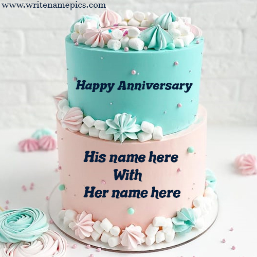 Write a name of couple on Anniversary Cake Online