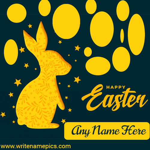 Write a name on Happy Easter Day card