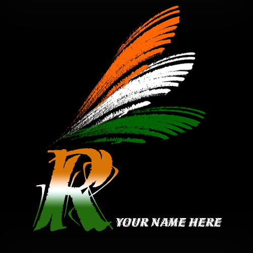 Write your name on R alphabet indian flag images