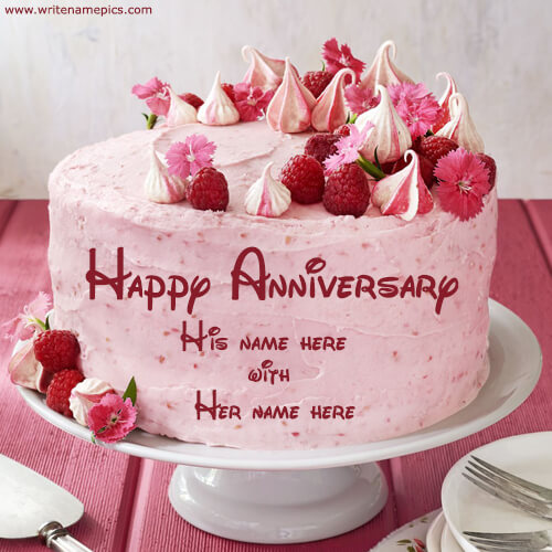 anniversary cake with name editor online free