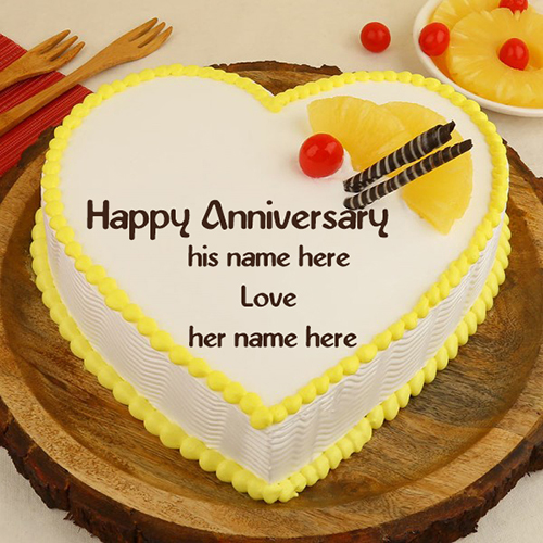 anniversary wishes cake with name edit