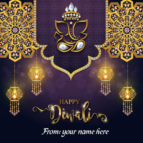 beautiful happy diwali wishes greetings cards with name edit
