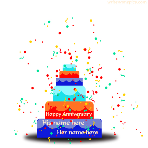 create anniversary cake with cute couple online free