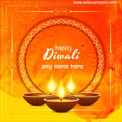 create happy diwali wishes greeting card with name