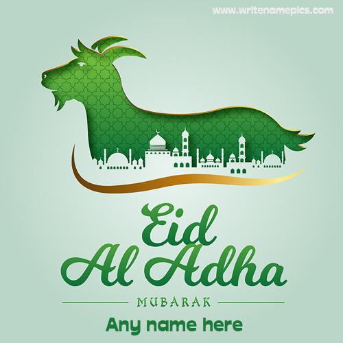eid al adha 2019 wishes greetings card with name