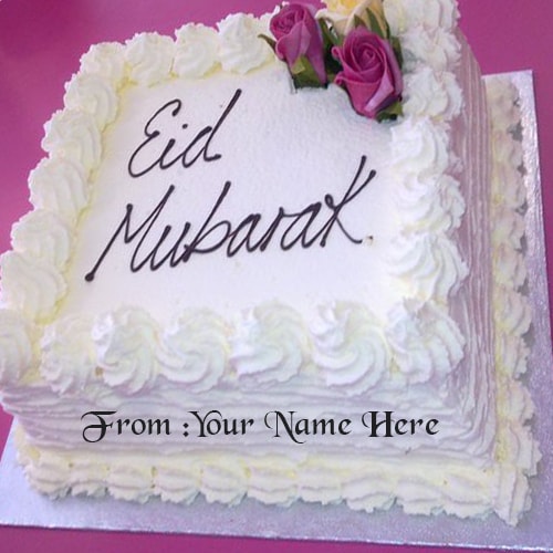 eid mubarak wishes cake with name edit