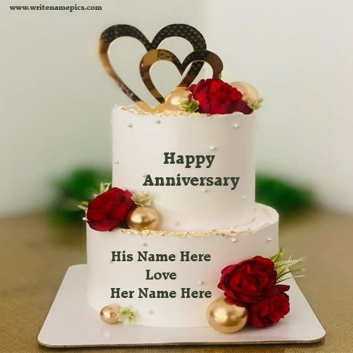 free online anniversary cake name editor