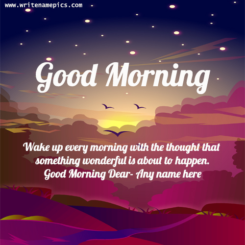 good morning quotes card with name edit