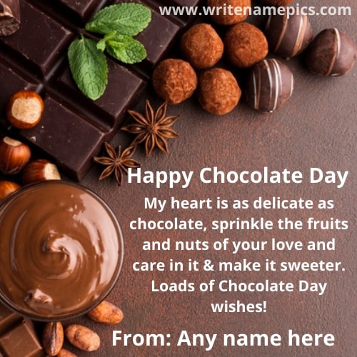 happy chocolate day 2021 greetings with name