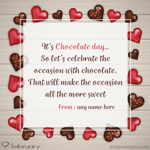 happy chocolate day wishes quotes with name pic