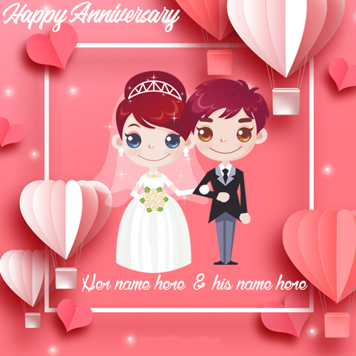 happy marriage anniversary card with name
