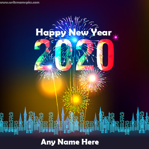 happy new year greeting card of 2020