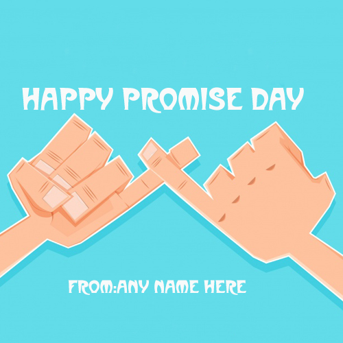 happy promise day wish greetings card with name