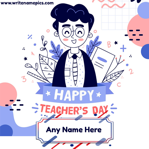 happy teachers day 2020 greeting card with name free