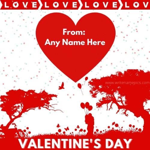 happy valentine day 2021 card with name edit