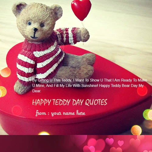name on happy teddy bear heart pictures