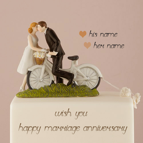 romantic couple anniversary cake images with name edit