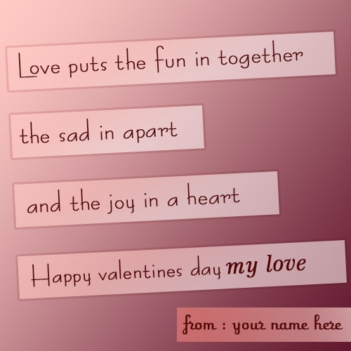 happy valentine day quote card for my lover