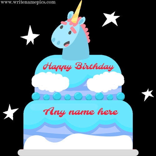 unicorn birthday cake with name