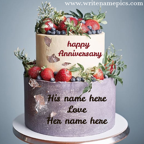 wedding anniversary cake with name free download